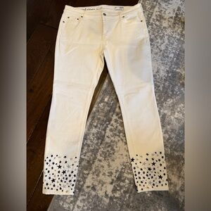 Vineyard Vines White Star-Print Skinny Jeans